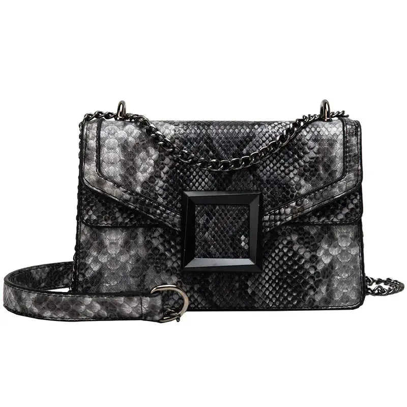 Colorblock Snake Skin Mini Crossbody Bag for Women