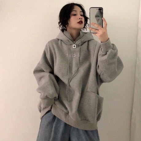 Korean Style Velvet Hoodie