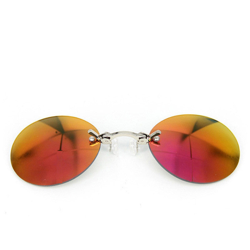 Frameless Round Clip-On Sunglasses