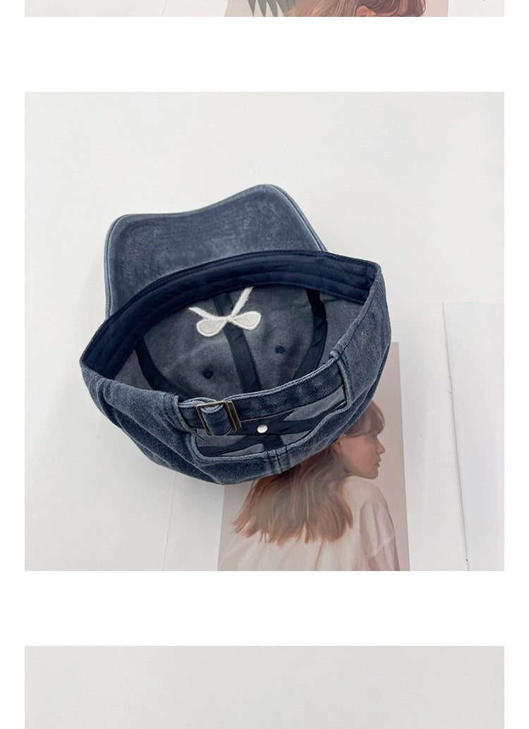 Bowknot Embroidery Denim Cap