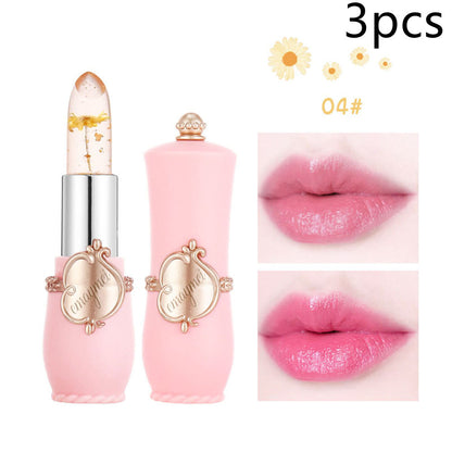 Moisturizing Color-Changing Lip Balm with Dried Flower