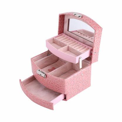 3-Layer Leather Jewelry & Makeup Organizer Box