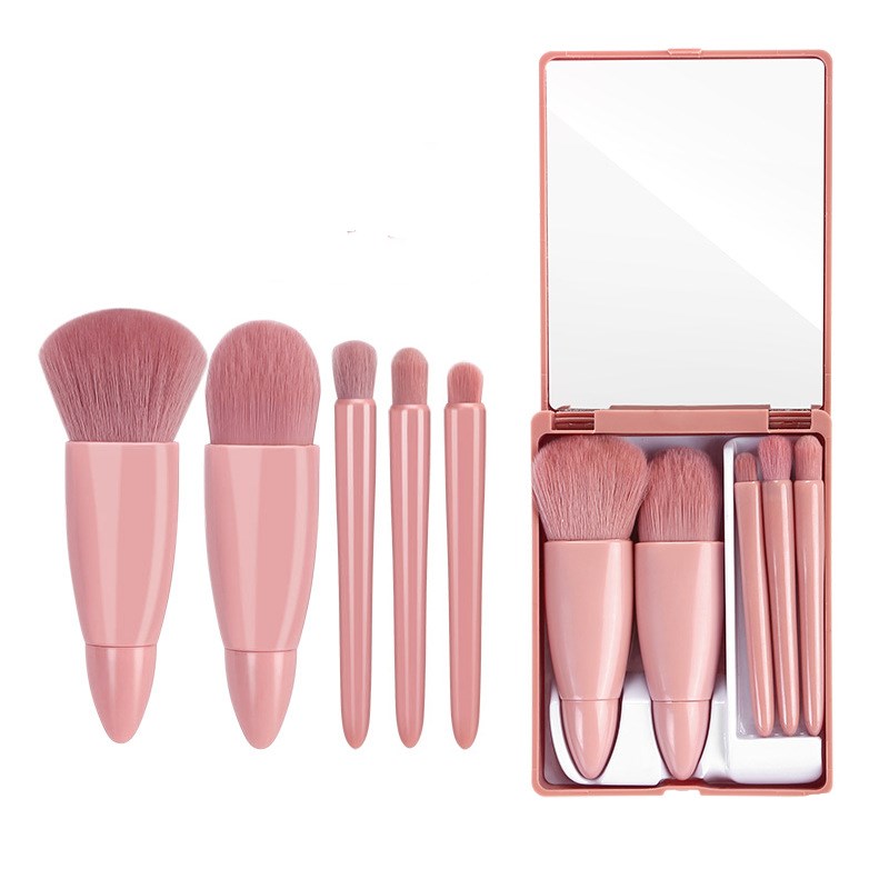 5-Piece Makeup Brush Set – Powder, Eyeshadow & Blending Tools
