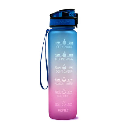 1L Tritan Motivational Water Bottle with Time Marker