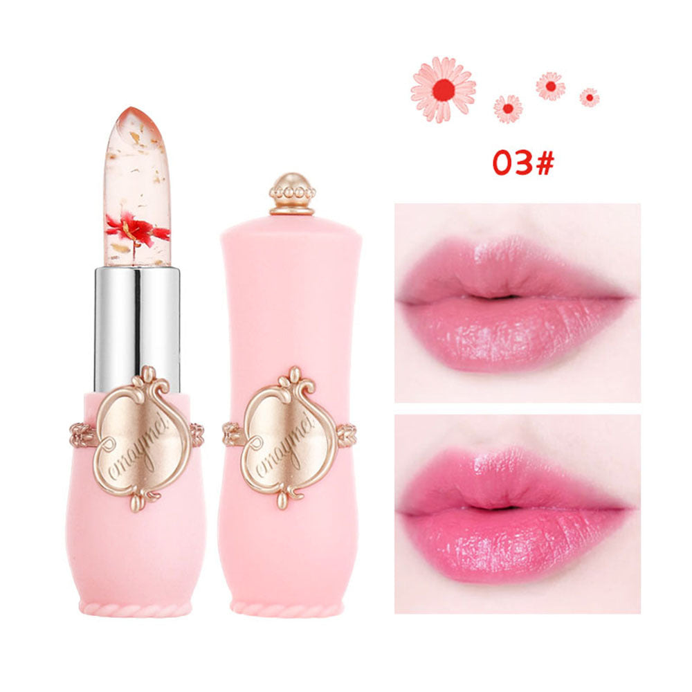 Moisturizing Color-Changing Lip Balm with Dried Flower