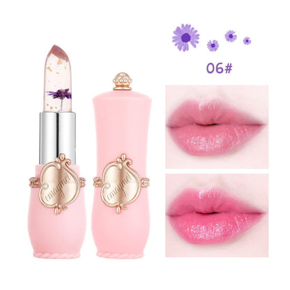Moisturizing Color-Changing Lip Balm with Dried Flower