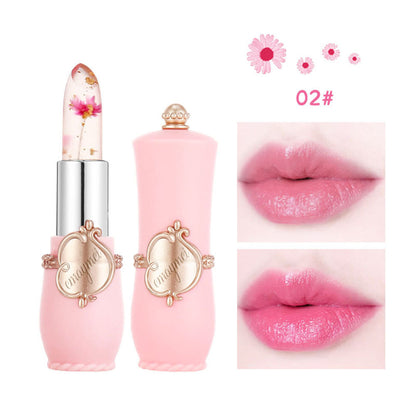 Moisturizing Color-Changing Lip Balm with Dried Flower