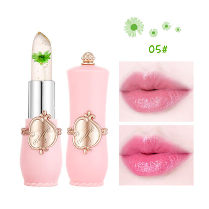 Moisturizing Color-Changing Lip Balm with Dried Flower