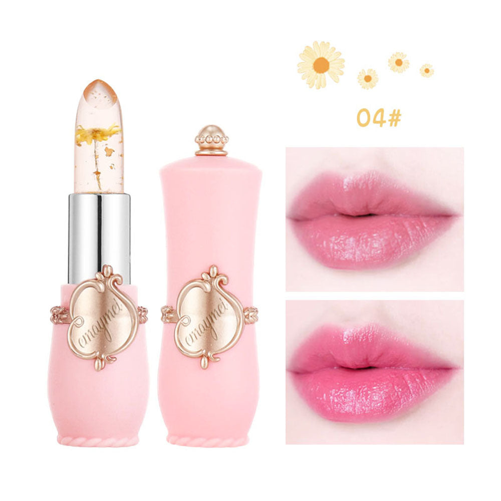 Moisturizing Color-Changing Lip Balm with Dried Flower