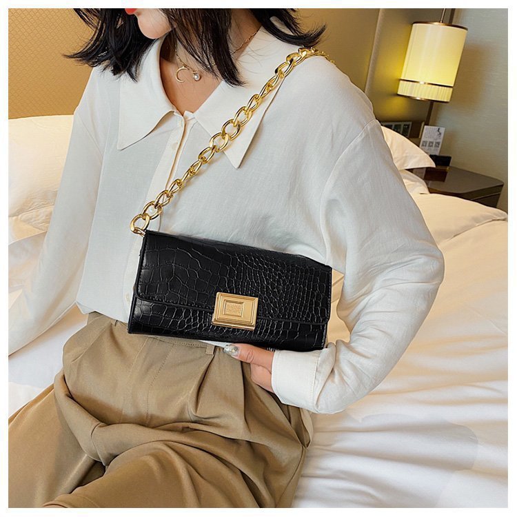 One Shoulder Baguette Chain Bag