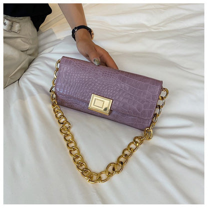 One Shoulder Baguette Chain Bag