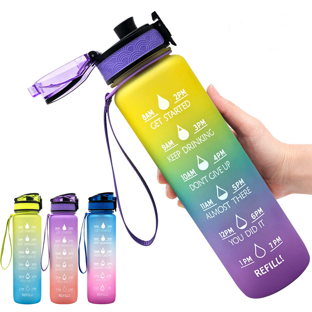 1L Tritan Motivational Water Bottle with Time Marker