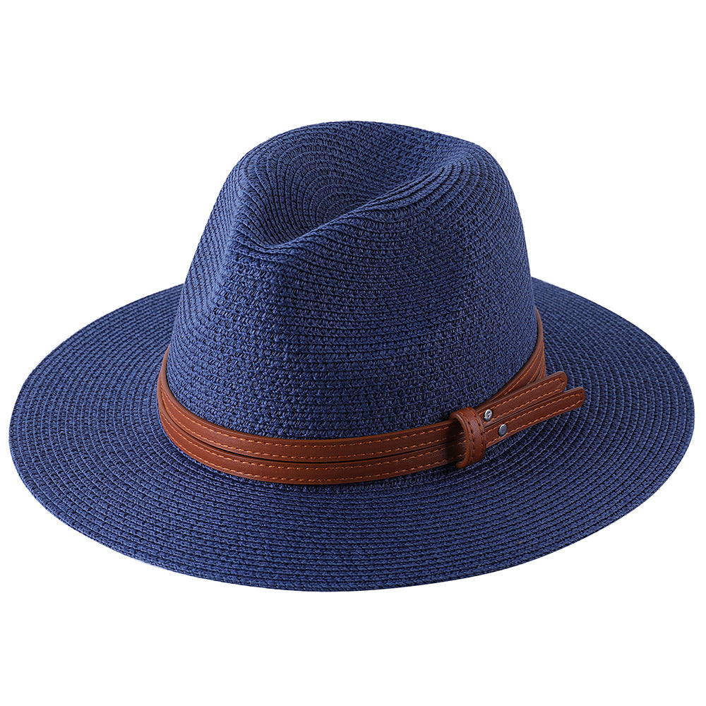 Wide Brim Straw Fedora Hat