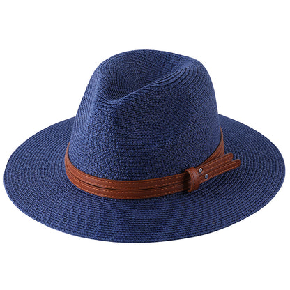 Wide Brim Straw Fedora Hat