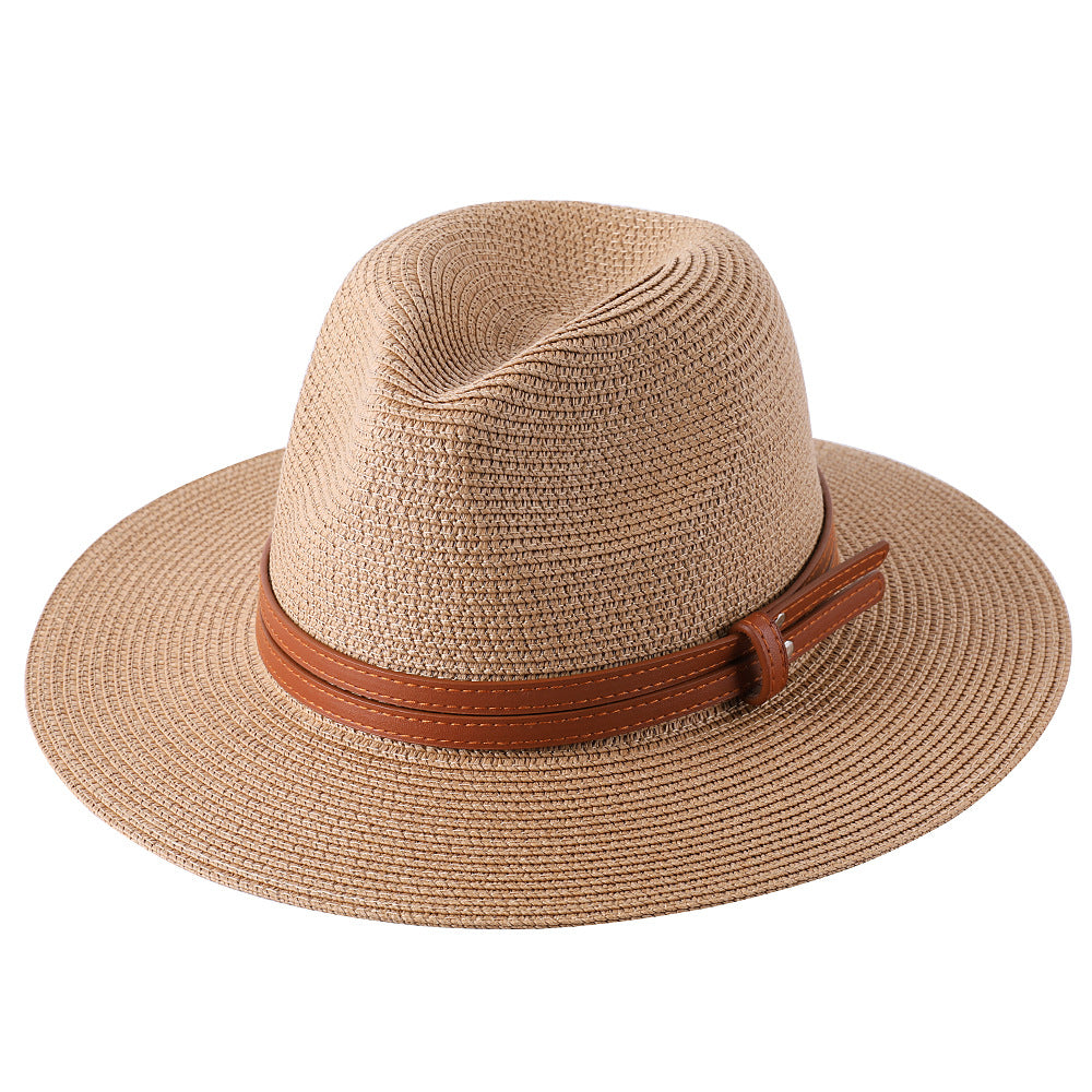 Wide Brim Straw Fedora Hat
