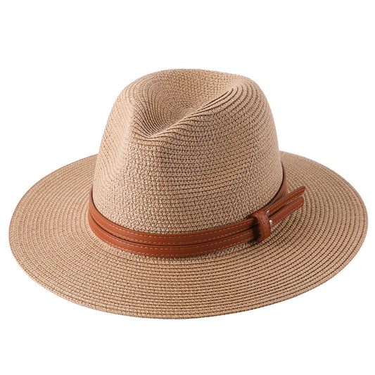 Wide Brim Straw Fedora Hat