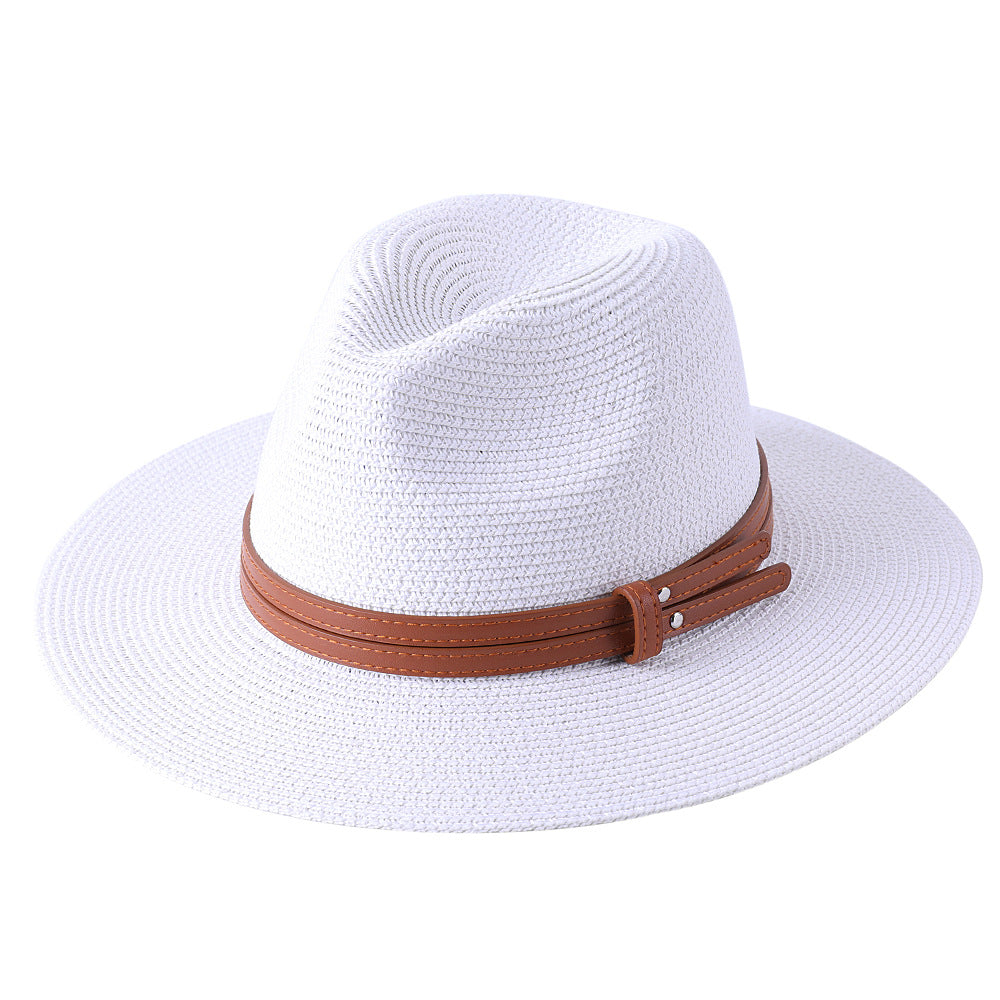 Wide Brim Straw Fedora Hat
