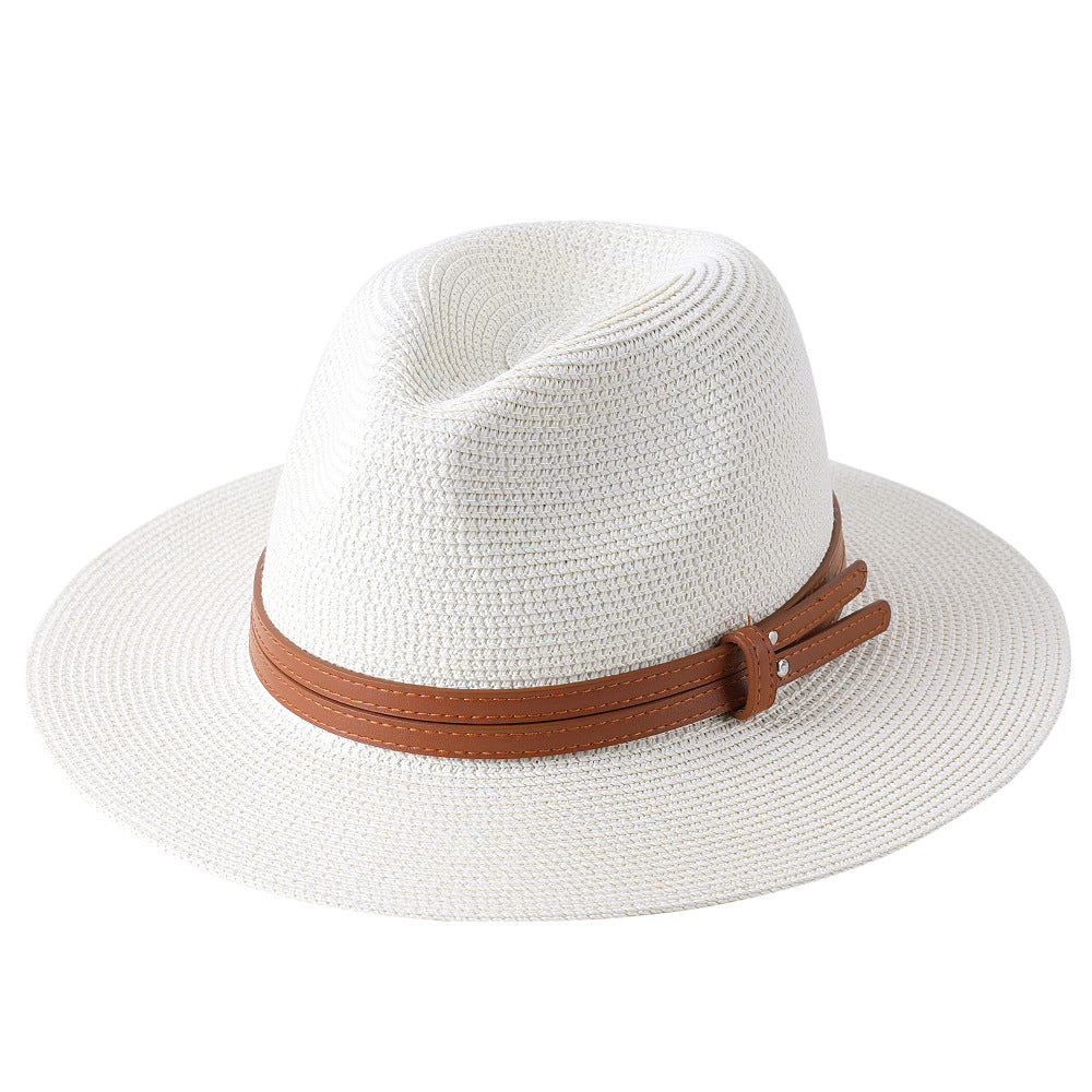 Wide Brim Straw Fedora Hat