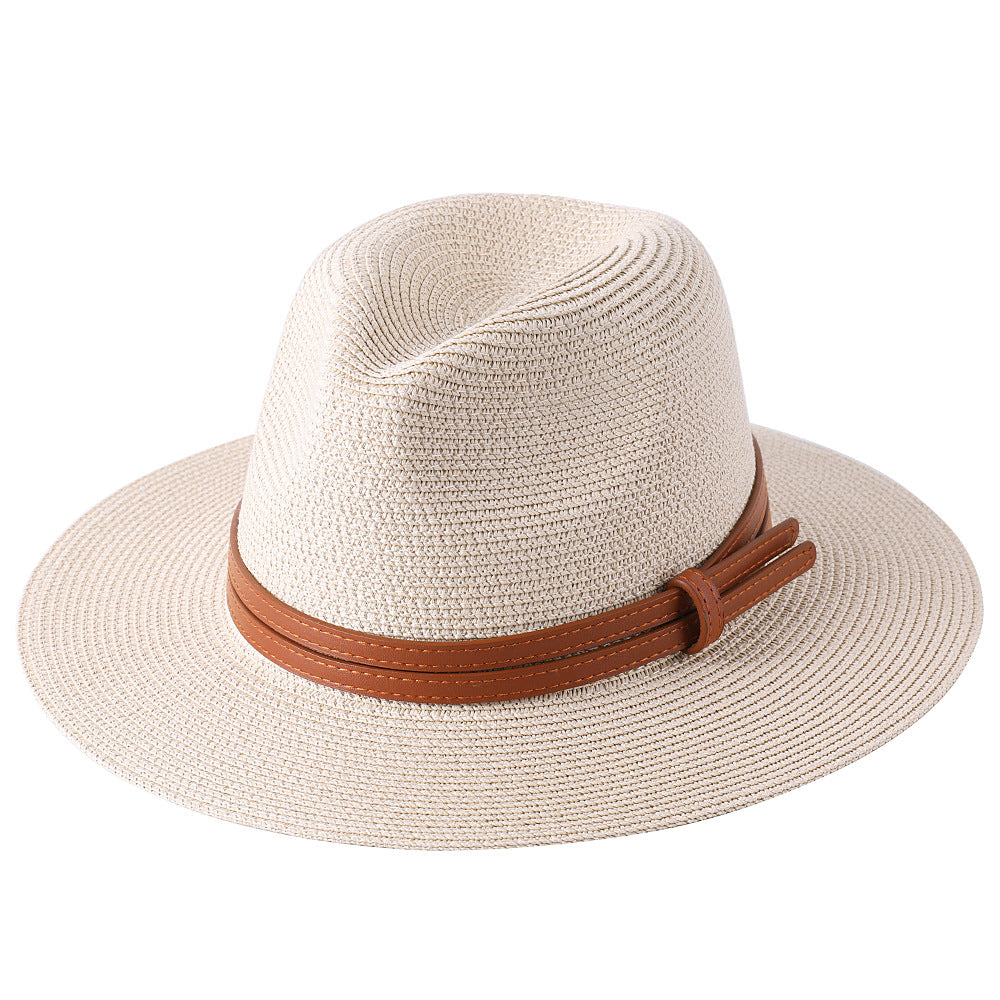 Wide Brim Straw Fedora Hat
