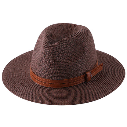 Wide Brim Straw Fedora Hat