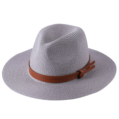Wide Brim Straw Fedora Hat