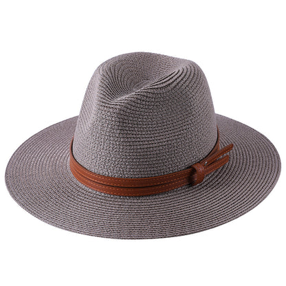 Wide Brim Straw Fedora Hat