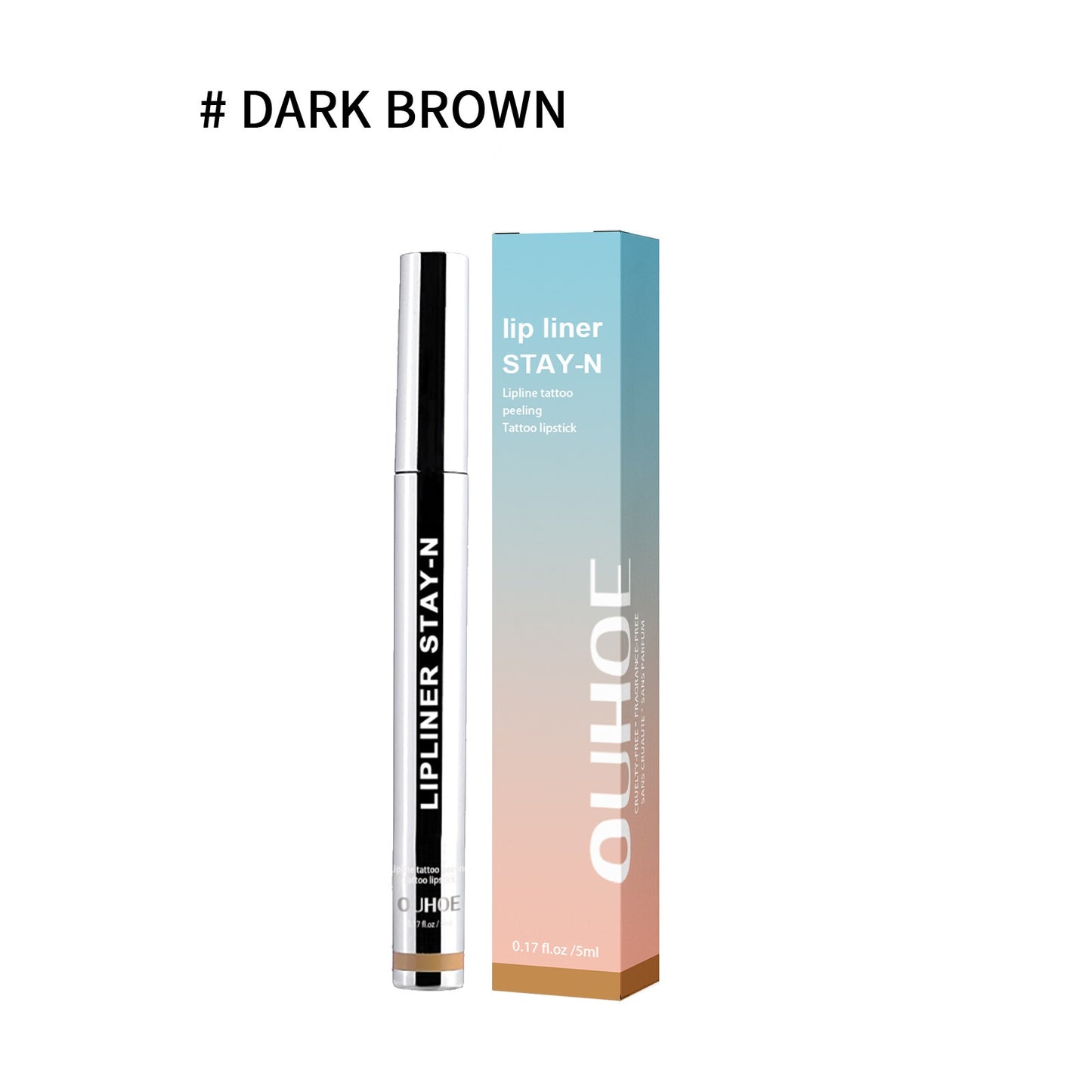 Dark Brown Waterproof Lip Liner Pen – Long-Lasting Soft Plumping Formula