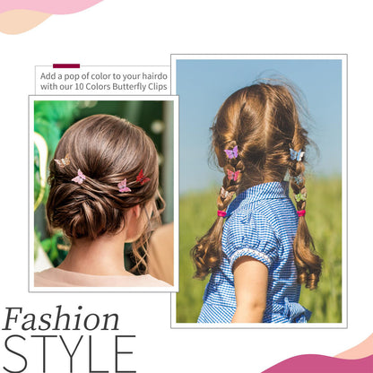 Glitter Mini Butterfly Hair Clips Set