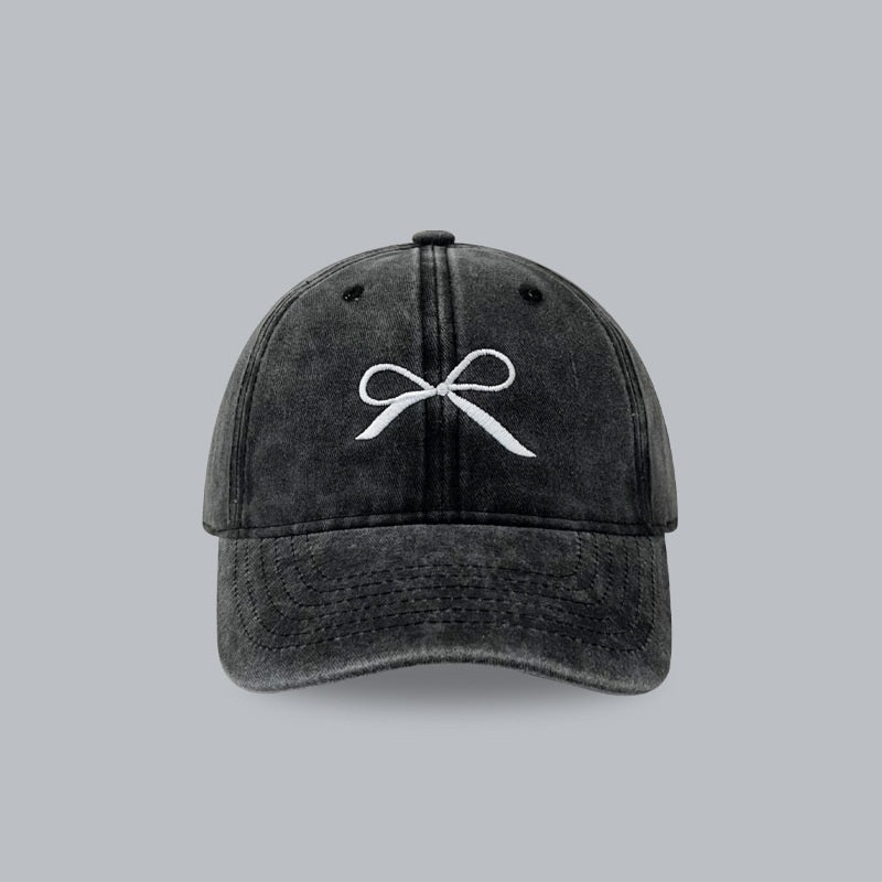 Bowknot Embroidery Denim Cap