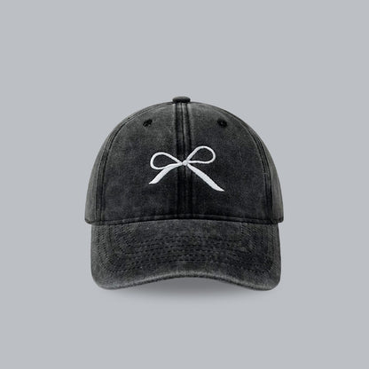 Bowknot Embroidery Denim Cap