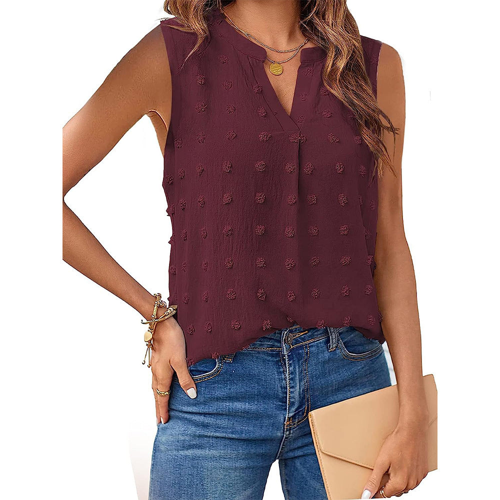 Jacquard V Neck Sleeveless Vest