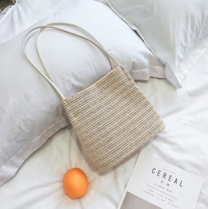 Straw Woven Shoulder Tote Bag