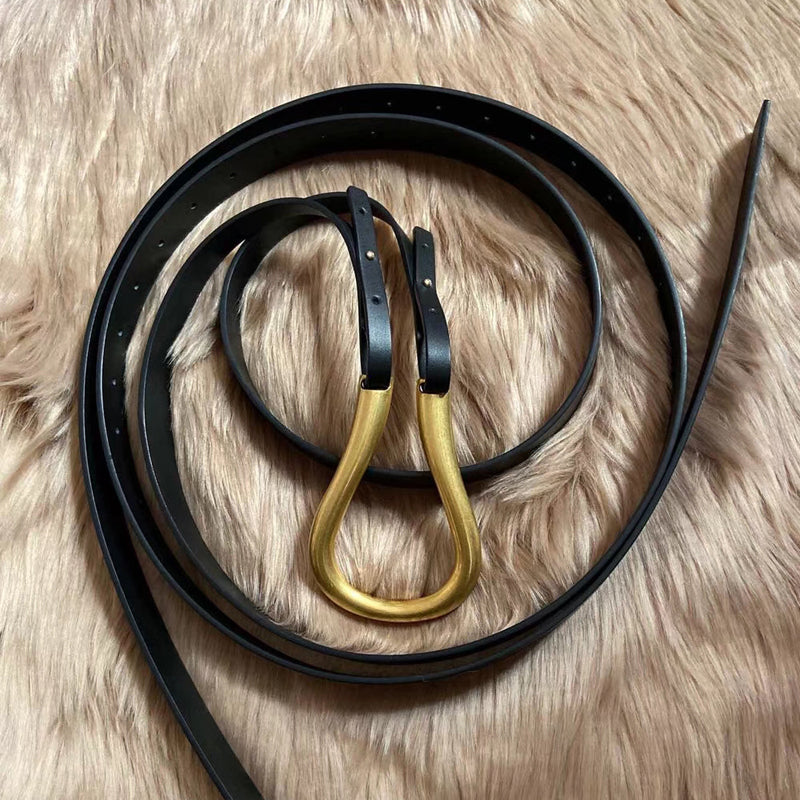 Women Retro Gold Buckle Belt