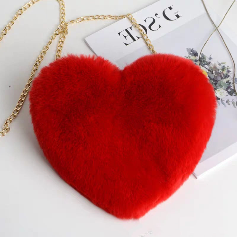 Love Plush Chain Shoulder Bag for Women