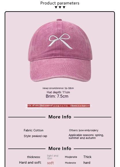 Bowknot Embroidery Denim Cap