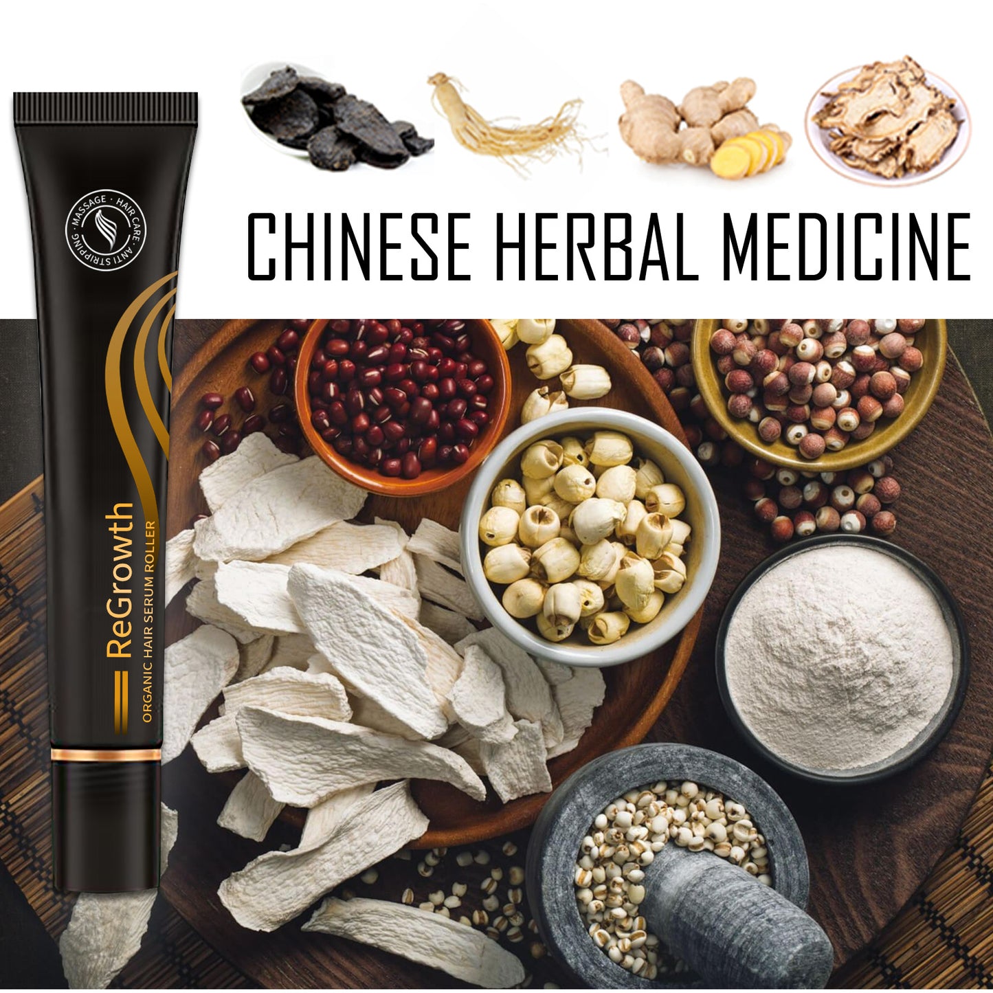 Organic Hair Regrowth Serum Roller Set