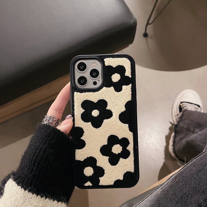 Plush Flower Phone Case for Autumn & Winter