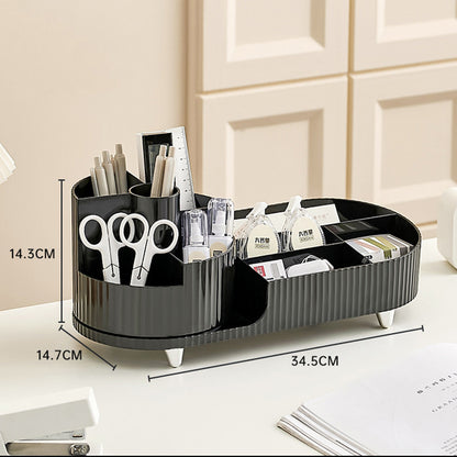 Rotating Countertop Makeup Organizer with Brush Holder