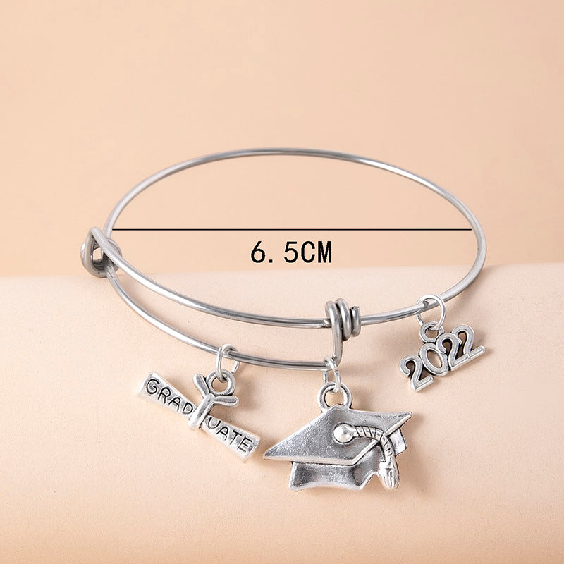 Graduation Cap Charm Bracelet
