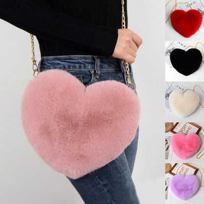 Love Plush Chain Shoulder Bag for Women