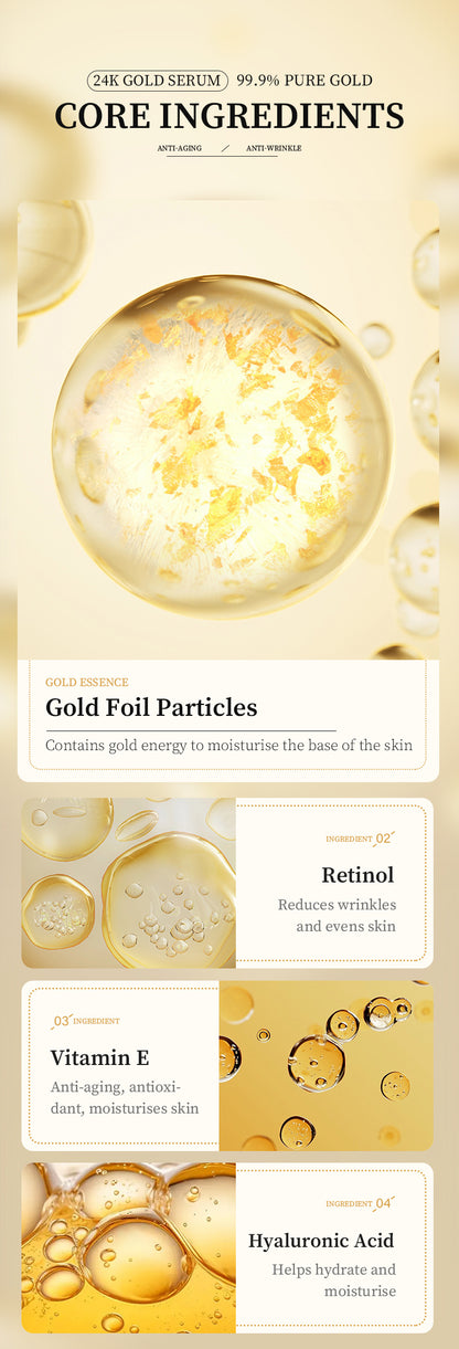 24K Gold Foil Vitamin E & Retinol Face Serum