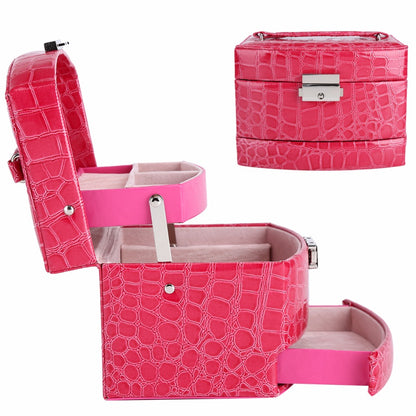 3-Layer Leather Jewelry & Makeup Organizer Box