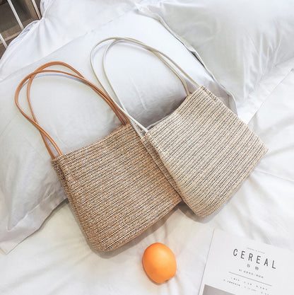 Straw Woven Shoulder Tote Bag