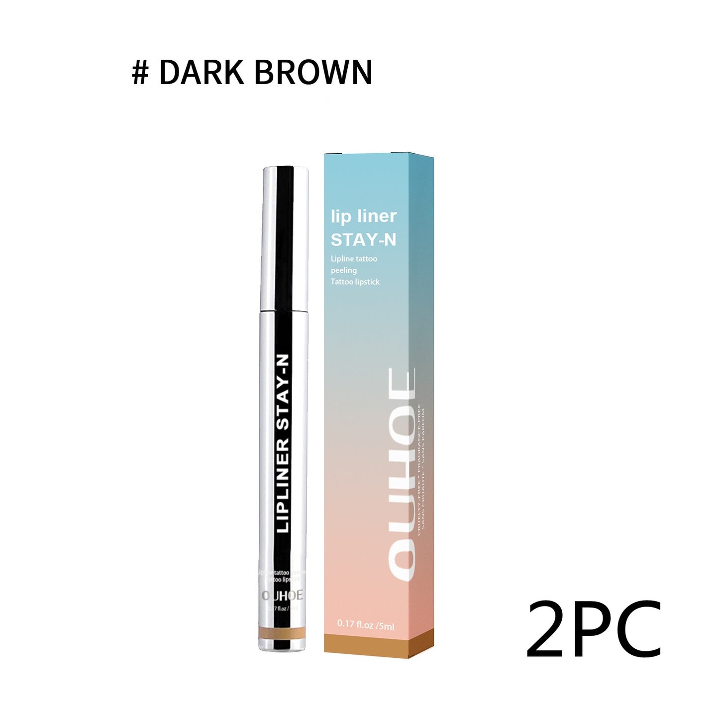 Dark Brown Waterproof Lip Liner Pen – Long-Lasting Soft Plumping Formula