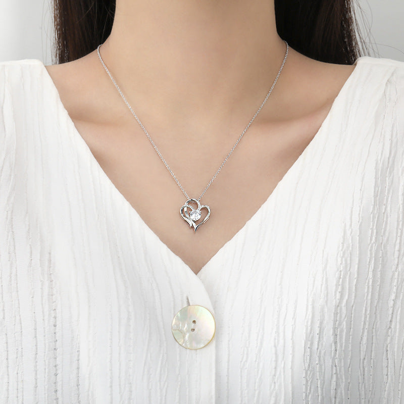 Double Heart Zircon Necklace