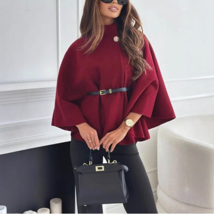 Women Stand Collar Batwing Sleeve Cloak Top