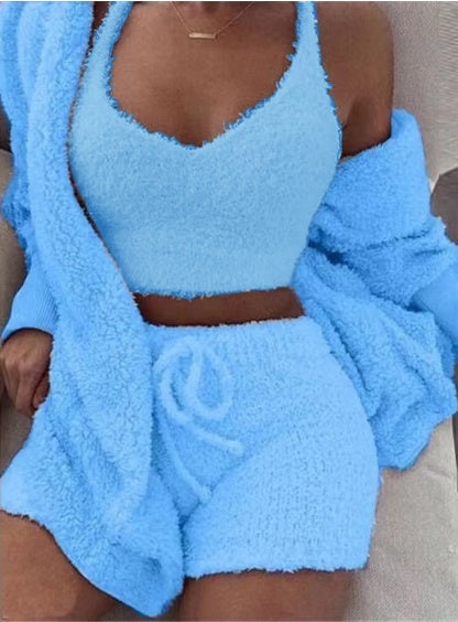 3PCS Velvet Pajama Set
