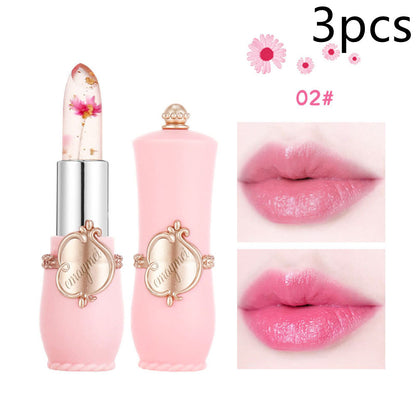Moisturizing Color-Changing Lip Balm with Dried Flower