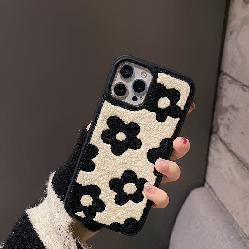 Plush Flower Phone Case for Autumn & Winter