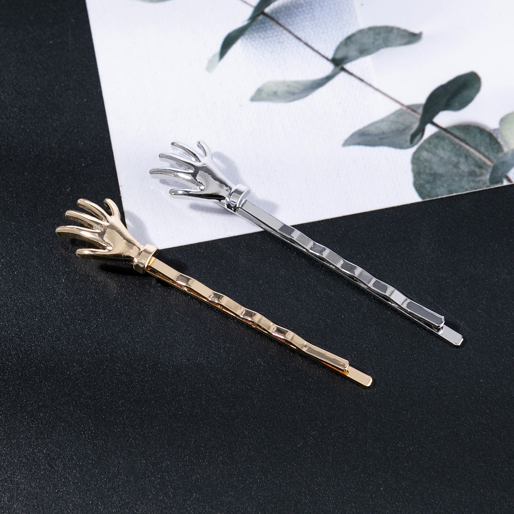Metal Skull Hand Hair Clips for Women